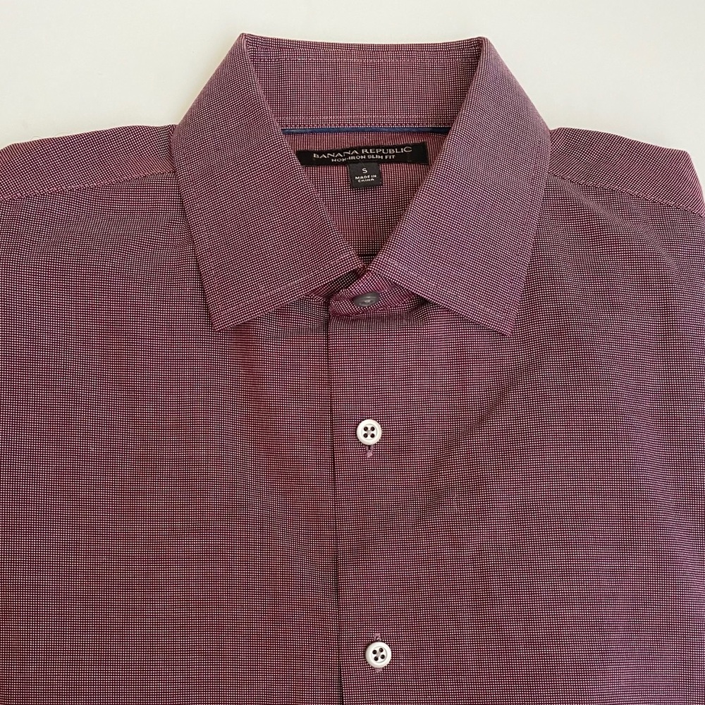 NEW BR button down dress shirt Muted Red S